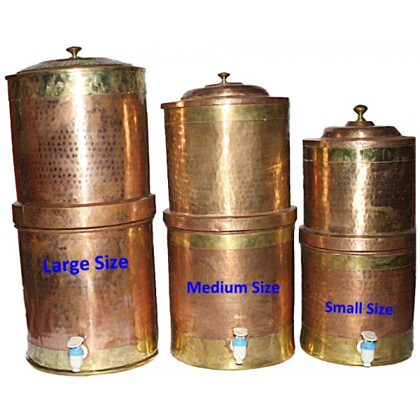 COPPER WATER FILTER WITH PURE CERAMIC CANDLES, Hand work in Nepal